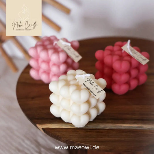 Kerze "Herz Bubble"