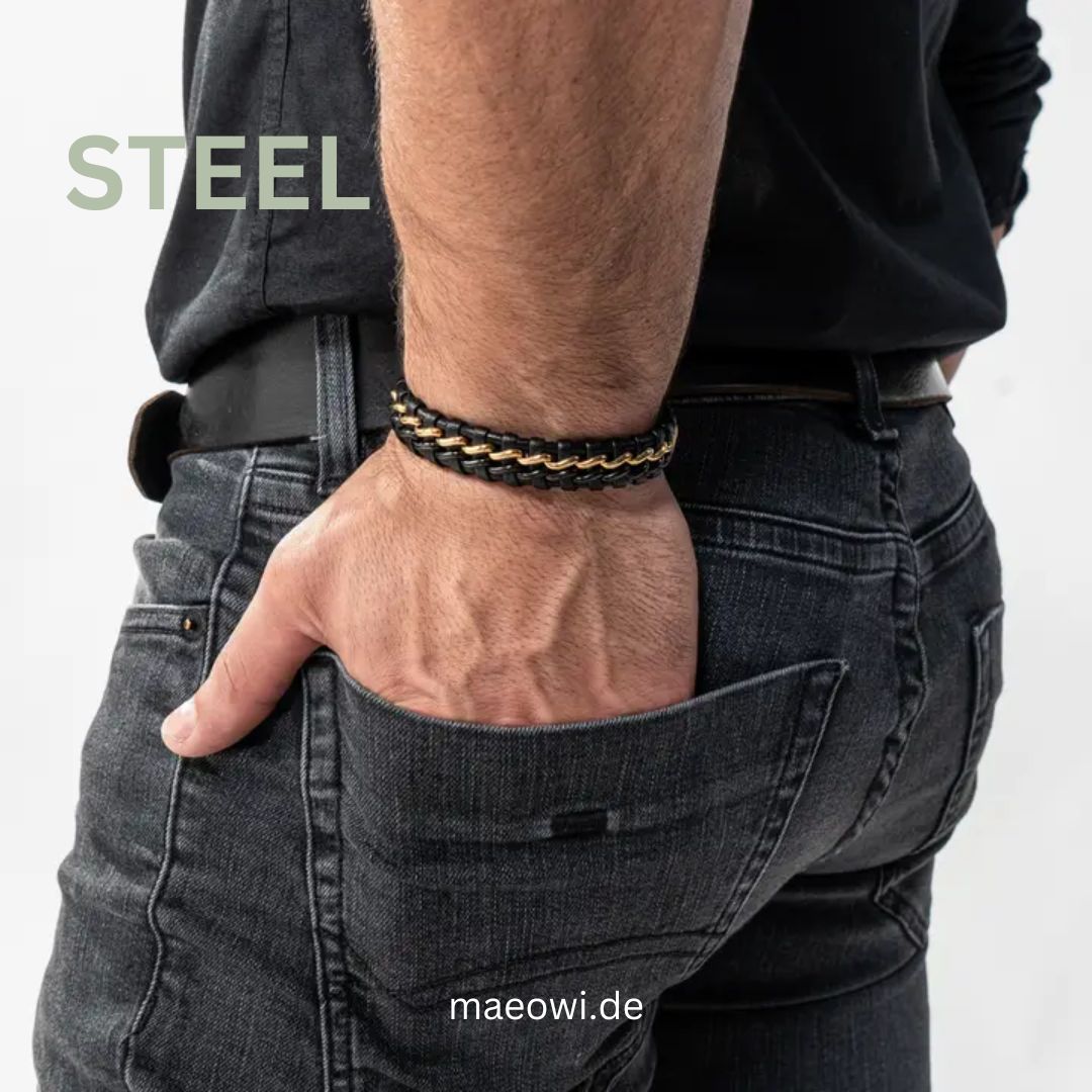 Lederarmband "STEEL"