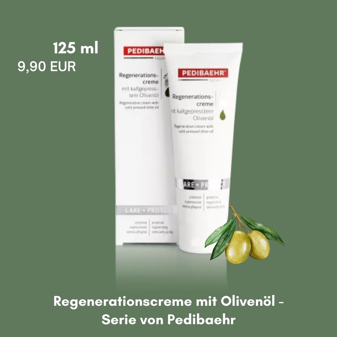 Regenerationscreme mit Olivenöl - Serie von Pedibaehr