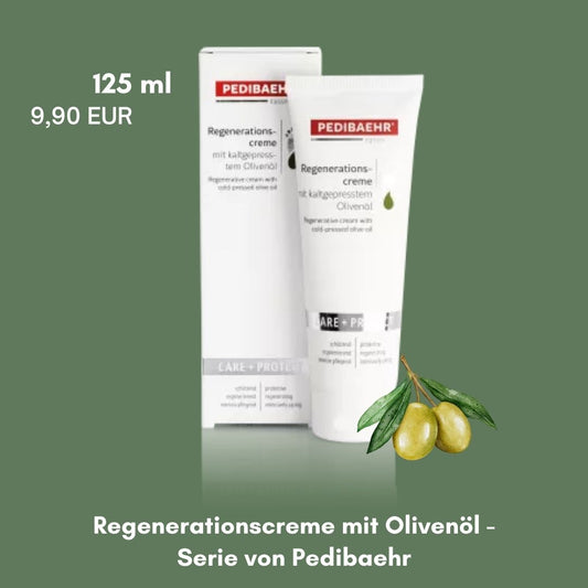 Regenerationscreme mit Olivenöl - Serie von Pedibaehr