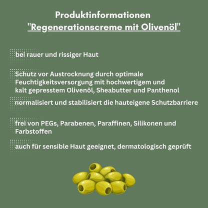 Regenerationscreme mit Olivenöl - Serie von Pedibaehr